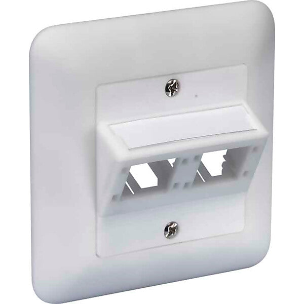 R&M DIN Anschlussdose 80x80, 2Port weiss 306006